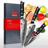 SHAN ZU PRO 3-PCS Damascus Knife Set